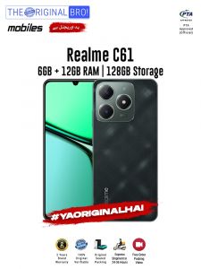 Realme C61 - 6GB RAM - 128GB Storage - PTA Approved - 24 Months Warranty - Green - The Original Bro Mobiles - TOB35